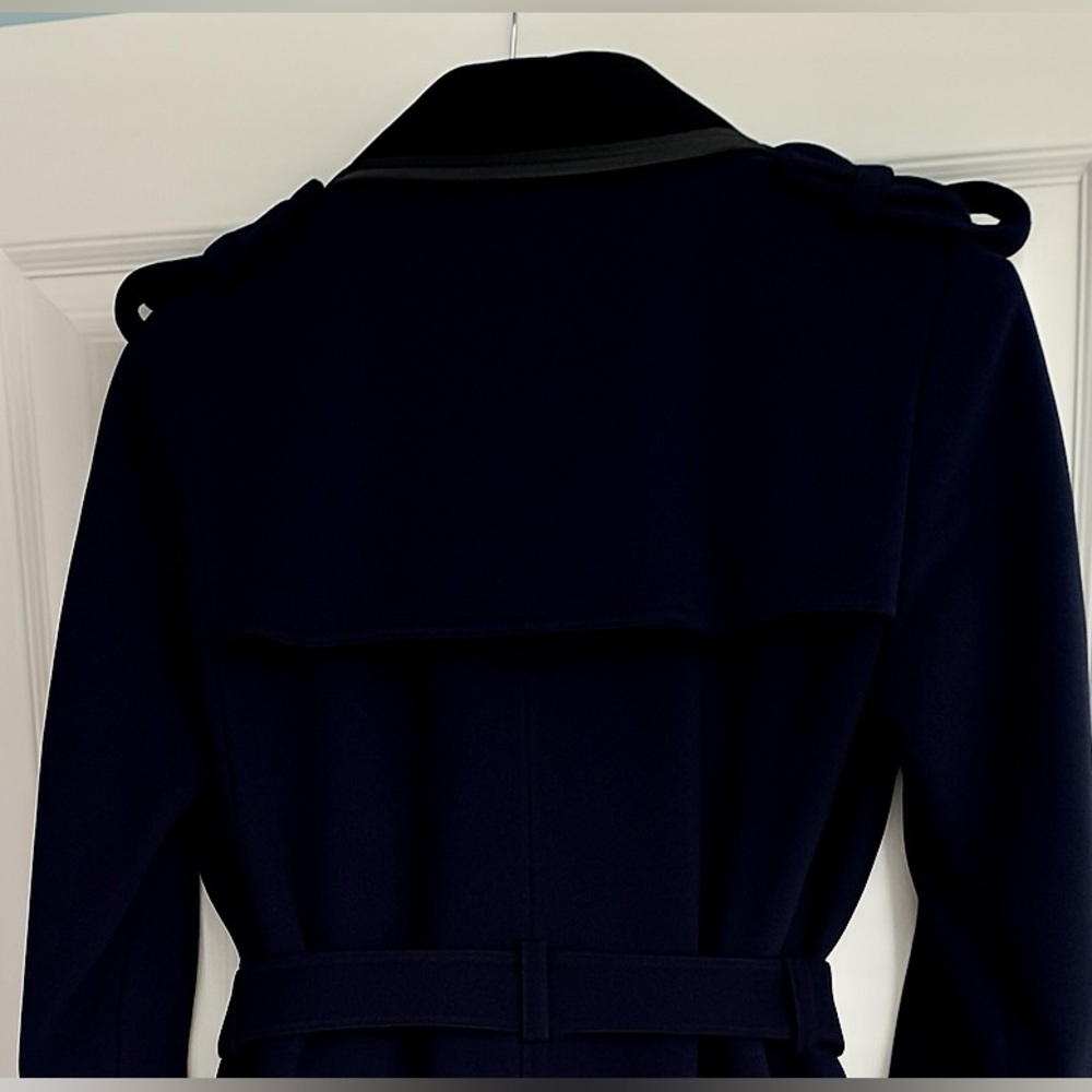 The Kooples Wool Cashmere Navy Military Trench Coat Size 36 - US S - Picture 10 of 15